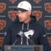 Chicago Bears head coach Ben Johnson talks with reporters ahead of rookie minicamp.