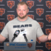 Chicago Bears rookie center Logan Jones speaks with reporters following the first day of rookie minicamp.