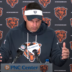 Chicago Bears defensive coordinator Dennis Allen speaks with reporters during rookie minicamp.