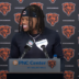 Chicago Bears rookie wide receiver Zavion Thomas speaks with reporters at rookie minicamp.