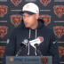 Chicago Bears head coach Ben Johnson talks with reporters during rookie minicamp.