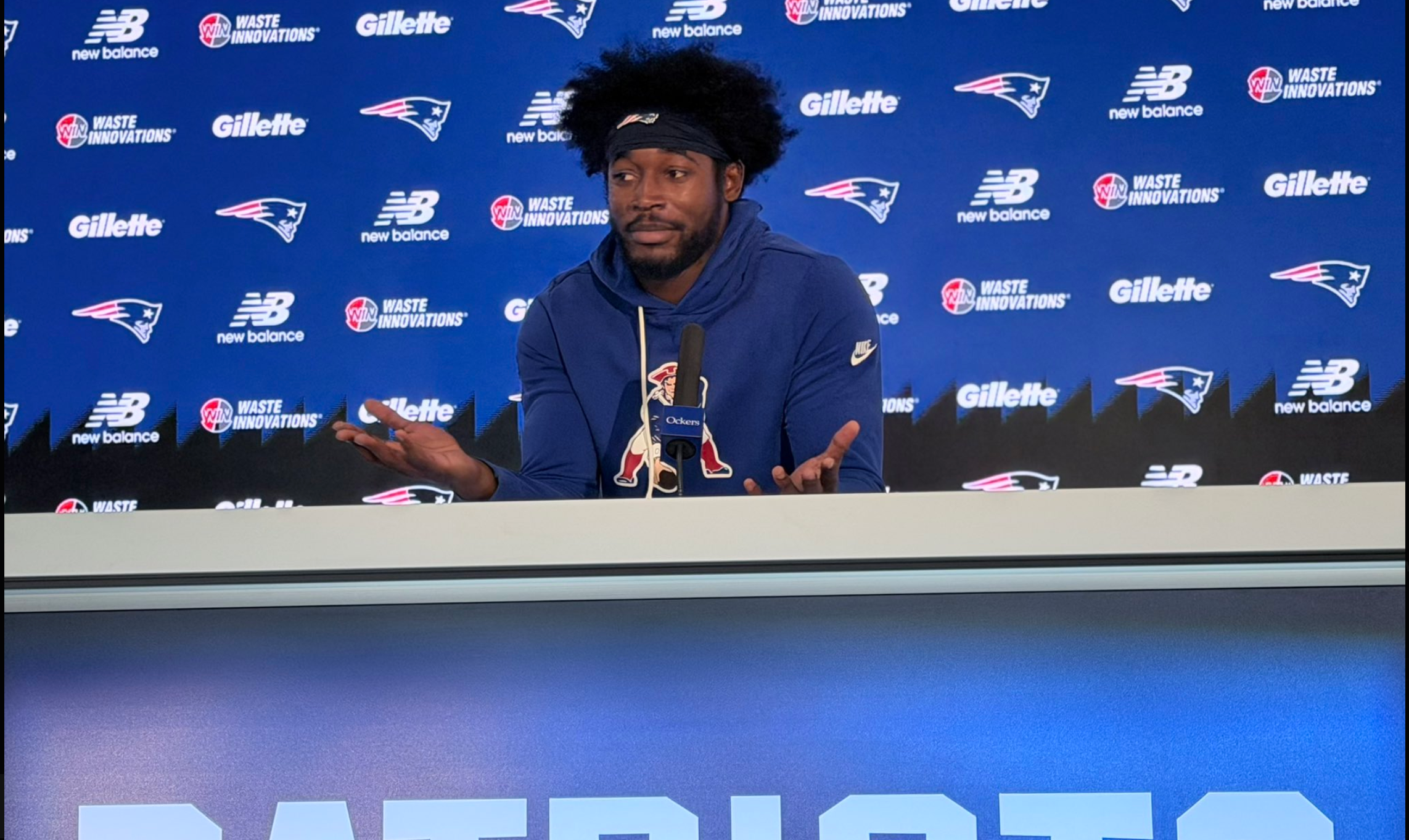 Romeo Doubs talked with reporters about Mike Vrabel the idea of A.J. Brown joining the Patriots.