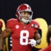Jan 7, 2019; Santa Clara, CA, USA; Alabama Crimson Tide running back Josh Jacobs (8) against the Clemson Tigers during the 2019 College Football Playoff Championship game at Levi's Stadium.