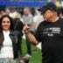 Oct 16, 2022; Inglewood, California, USA; Carolina Panthers owner David Tepper (right) and wife Nicole Tepper during the game against the Los Angeles Rams at SoFi Stadium.