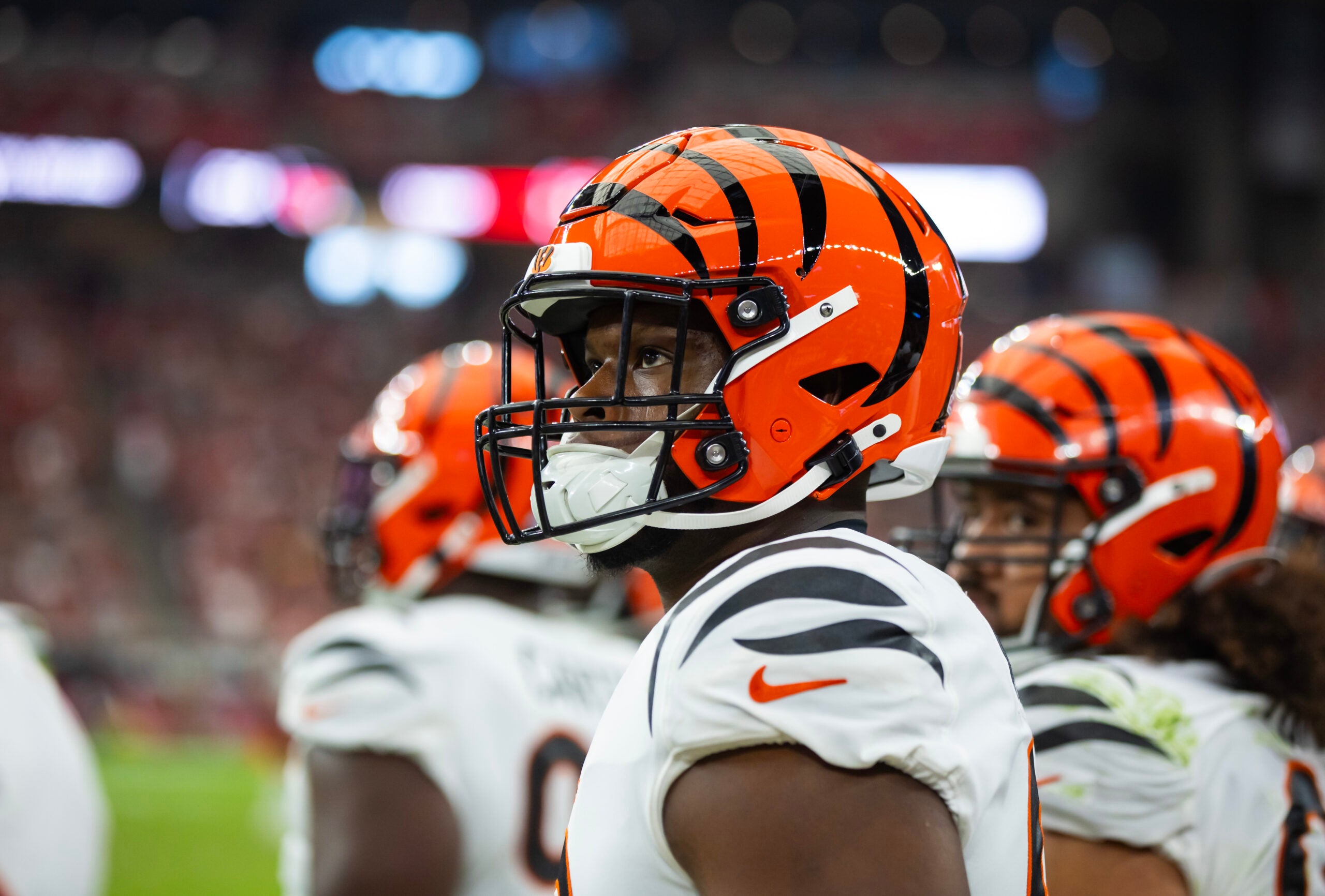 Oct 8, 2023; Glendale, Arizona, USA; Cincinnati Bengals defensive end Myles Murphy (99) against the Arizona Cardinals at State Farm Stadium.