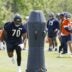 May 31, 2024; Lake Forest, IL, USA; Chicago Bears offensive tackle Braxton Jones (70) runs during organized team activities at Halas Hall.