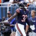 Aug 17, 2024; Chicago, Illinois, USA; Chicago Bears cornerback Terell Smith (32) intercepts a pass against the Cincinnati Bengals during the second half at Soldier Field.