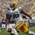 Green Bay Packers safety Anthony Johnson Jr. (36) celebrates after returning a fumble for a touchdown against the Baltimore Ravens during an NFL preseason game on Saturday, August 24, 2024, at Lambeau Field in Green Bay, Wis.