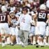 Aug 31, 2024; College Station, Texas, USA; Texas A&M Aggies head coach Mike Elko high fives players as they exit the field during the second quarter against the Notre Dame Fighting Irish at Kyle Field.