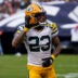 Nov 17, 2024; Chicago, Illinois, USA; Green Bay Packers cornerback Jaire Alexander (23) gestures to the fans before the game against the Chicago Bears at Soldier Field.