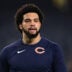 Dec 26, 2024; Chicago, Illinois, USA; Chicago Bears quarterback Caleb Williams (18) warms up before the game against the Seattle Seahawks at Soldier Field.