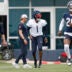 Jun 3, 2025; Lake Forest, IL, USA; Chicago Bears cornerback Jaylon Johnson (1) warms up during minicamp at Halas Hall.