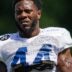 Indianapolis Colts linebacker Zaire Franklin (44) walks up the field Sunday, Aug. 10, 2025, during Indianapolis Colts Training Camp at Grand Park in Westfield.