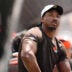 Aug 16, 2025; Philadelphia, Pennsylvania, USA; Cleveland Browns defensive lineman Myles Garrett (95) looks on against the Philadelphia Eagles in the first half at Lincoln Financial Field.