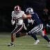 Farragut's Harrison Smith (1) tackles Oak Ridge's Malik Howard (3) during a TSSAA high school football game between Farragut and Oak Ridge High School on Oct. 23, 2025.