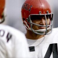 Bob Trumpy played 10 NFL seasons, all with the Cincinnati Bengals, catching 298 passes for 4,600 yards and 35 touchdowns.