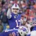 Buffalo Bills quarterback Josh Allen signals to the offensive line during first half action against the Kansas City Chiefs at Highmark Stadium in Orchard Park on Nov. 2, 2025.