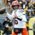 Nov 16, 2025; Pittsburgh, Pennsylvania, USA; Cincinnati Bengals quarterback Joe Flacco (16) passes the ball against the Pittsburgh Steelers during the first half at Acrisure Stadium.