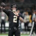 Nov 23, 2025; New Orleans, Louisiana, USA; New Orleans Saints quarterback Spencer Rattler (2) warms up prior to a game against the Atlanta Falcons at Caesars Superdome.
