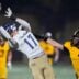 Choctaw's Titus Hawk catches a pass for a touchdown beside Alex Dudley of Sand Springs during the Class 6A-II high school football championship game between Choctaw and Sand Springs at Chad Richison Stadium in Edmond, Okla., Friday, Dec. 5, 2025.