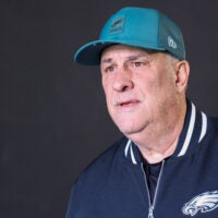 Dec 14, 2025; Philadelphia, Pennsylvania, USA; Philadelphia Eagles defensive coordinator Vic Fangio walks onto the field before the game against the Las Vegas Raiders at Lincoln Financial Field.
