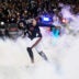 Dec 20, 2025; Chicago, Illinois, USA; Chicago Bears cornerback Jaylon Johnson (1) runs onto the field during player introductions before the game against the Green Bay Packers at Soldier Field.