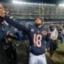 Chicago Bears quarterback Caleb Williams (18) high fives fans after their game Saturday, December 20, 2025 at Soldier Field in Chicago, Illinois. The Chicago Bears beat the Green Bay Packers 22-16 in overtime.