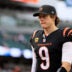 Dec 28, 2025; Cincinnati, Ohio, USA; Cincinnati Bengals quarterback Joe Burrow (9) leaves the field after a game against the Arizona Cardinals at Paycor Stadium.