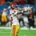 Dec 30, 2025; San Antonio, TX, USA; Southern California Trojans wide receiver Tanook Hines (16) gestures after a reception against the TCU Horned Frogs in the second half during the Alamo Bowl at Alamodome.