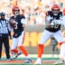 Jan 4, 2026; Cincinnati, Ohio, USA; Cincinnati Bengals quarterback Joe Burrow (9) looks to pass against the Cleveland Browns during the second quarter at Paycor Stadium.