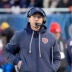 Jan 4, 2026; Chicago, Illinois, USA; Chicago Bears head coach Ben Johnson looks on from the sideline against the Detroit Lions during the first half at Soldier Field.