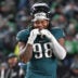Jan 11, 2026; Philadelphia, PA, USA; Philadelphia Eagles defensive tackle Jalen Carter (98) against the San Francisco 49ers in an NFC Wild Card Round game at Lincoln Financial Field.