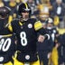 Jan 12, 2026; Pittsburgh, PA, USA; Pittsburgh Steelers quarterback Aaron Rodgers (8) throws during the first half of an AFC Wild Card Round game against the Houston Texans at Acrisure Stadium.