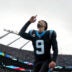 Jan 10, 2026; Charlotte, NC, USA; Carolina Panthers quarterback Bryce Young (9) reflects before an NFC Wild Card Round game at Bank of America Stadium.