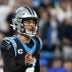 Jan 10, 2026; Charlotte, NC, USA; Carolina Panthers quarterback Bryce Young (9) reacts in the fourth quarter in an NFC Wild Card Round game at Bank of America Stadium.