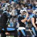 Jan 10, 2026; Charlotte, NC, USA; Carolina Panthers quarterback Bryce Young (9) reacts in the fourth quarter in an NFC Wild Card Round game at Bank of America Stadium.