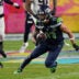 Feb 8, 2026; Santa Clara, CA, USA; Seattle Seahawks wide receiver Jaxon Smith-Njigba (11) runs the ball during the third quarter against the New England Patriots in Super Bowl LX at Levi's Stadium.