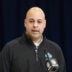 Feb 24, 2026; Indianapolis, IN, USA; Pittsburgh Steelers general manager Omar Khan speaks at the NFL Scouting Combine at the Indiana Convention Center.