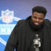 Feb 25, 2026; Indianapolis, IN, USA; Texas Tech defensive lineman Lee Hunter (DL15) speaks during the NFL Scouting Combine at the Indiana Convention Center.