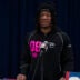 Feb 26, 2026; Indianapolis, IN, USA; North Carolina defensive back Thaddeus Dixon (DB08) speaks to members of the media during the NFL Combine at the Indiana Convention Center.