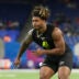 Feb 26, 2026; Indianapolis, IN, USA; Texas A&M defensive lineman Cashius Howell (DL41) during the NFL Scouting Combine at Lucas Oil Stadium.