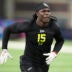 Feb 26, 2026; Indianapolis, IN, USA; Alabama linebacker Deontae Lawson (LB15) during the NFL Scouting Combine at Lucas Oil Stadium.