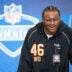 Feb 27, 2026; Indianapolis, IN, USA; Georgia wideout Colbie Young (WO46) speaks to members of the media during the NFL Combine at the Indiana Convention Center.