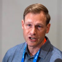 Mar 30, 2026; Phoenix, AZ, USA; Chicago Bears head coach Ben Johnson during the 2026 NFL Annual League Meeting at the Arizona Biltmore.