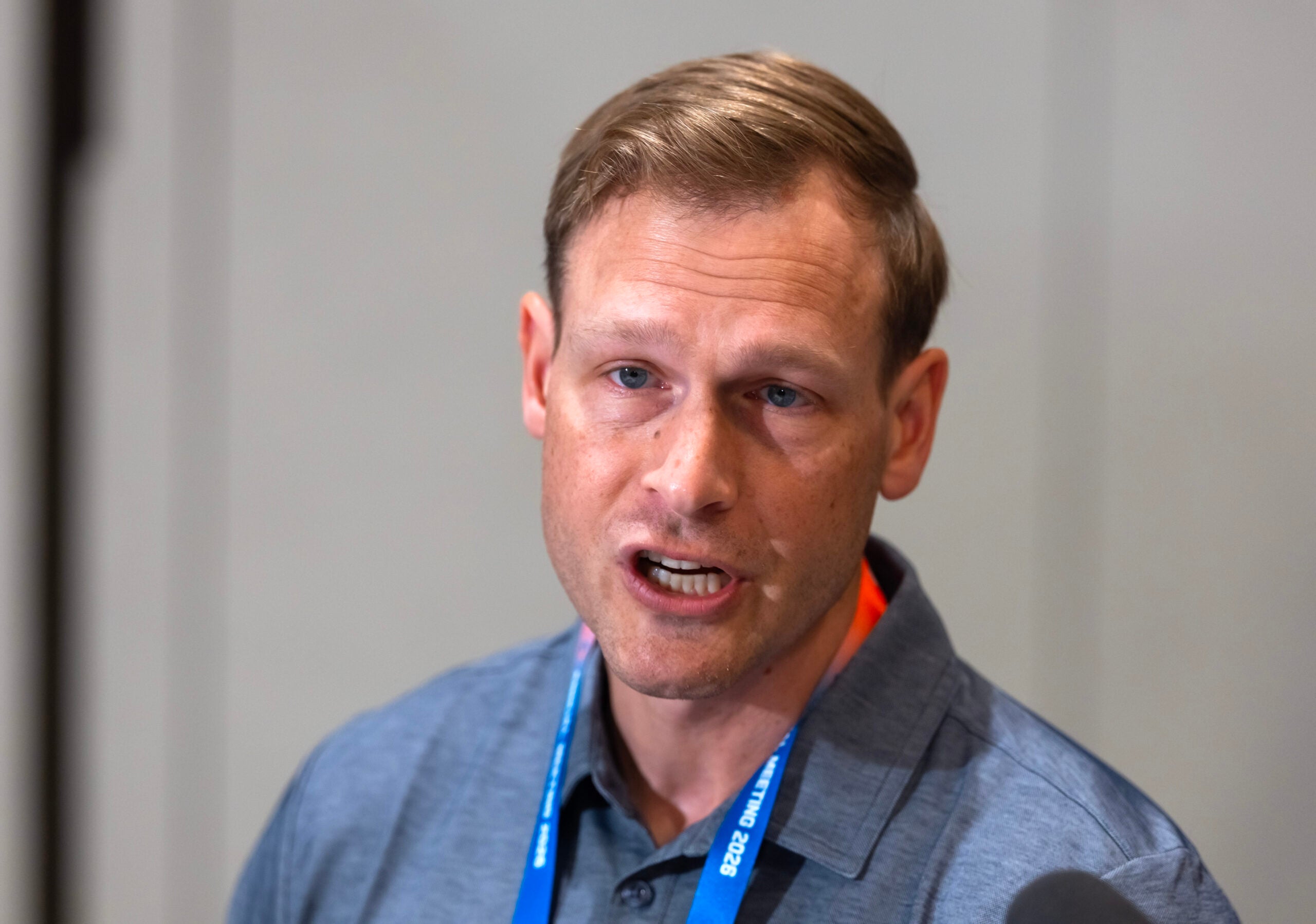 Mar 30, 2026; Phoenix, AZ, USA; Chicago Bears head coach Ben Johnson during the 2026 NFL Annual League Meeting at the Arizona Biltmore.