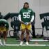 Green Bay Packers Chris McClellan (55) during rookie minicamp Friday, May 1 2026, at the Don Hutson Center in Green Bay, Wisconsin.