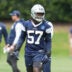 May 1, 2026; Frisco, TX, USA; Dallas Cowboys linebacker Malachi Lawrence (57) goes through a drill during practice at the Ford Center at the Star Training Facility in Frisco, Texas.