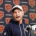 May 8, 2026; Lake Forest, IL, USA; Chicago Bears head coach Ben Johnson addresses the media at Halas Hall before Rookie Minicamp.