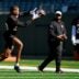 Bengals cornerback Tacario Davis (20) catches a throw during a rookie mini camp workout at the Bengals practice facility in downtown Cincinnati on Friday, May 8, 2026.