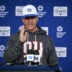May 9, 2026; East Rutherford, NJ, USA; New York Giants head coach Jim Harbaugh speaks during a press conference at rookie minicamp at Quest Diagnostics Training Center.